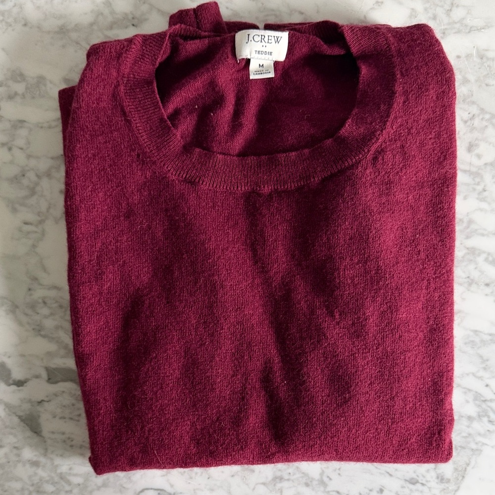 J. Crew Burgundy Crew Neck Sweater